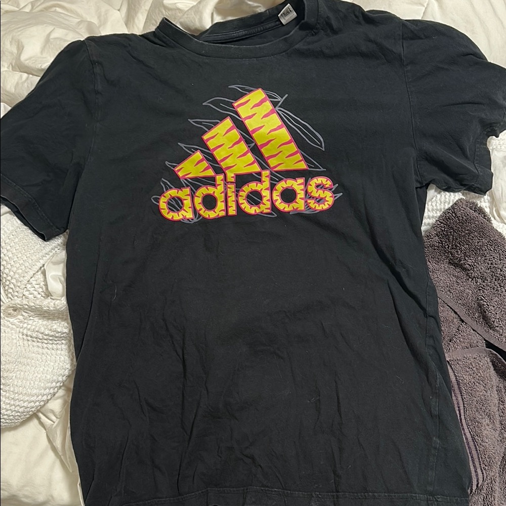 Adidas Black Tee with Vibrant Logo
